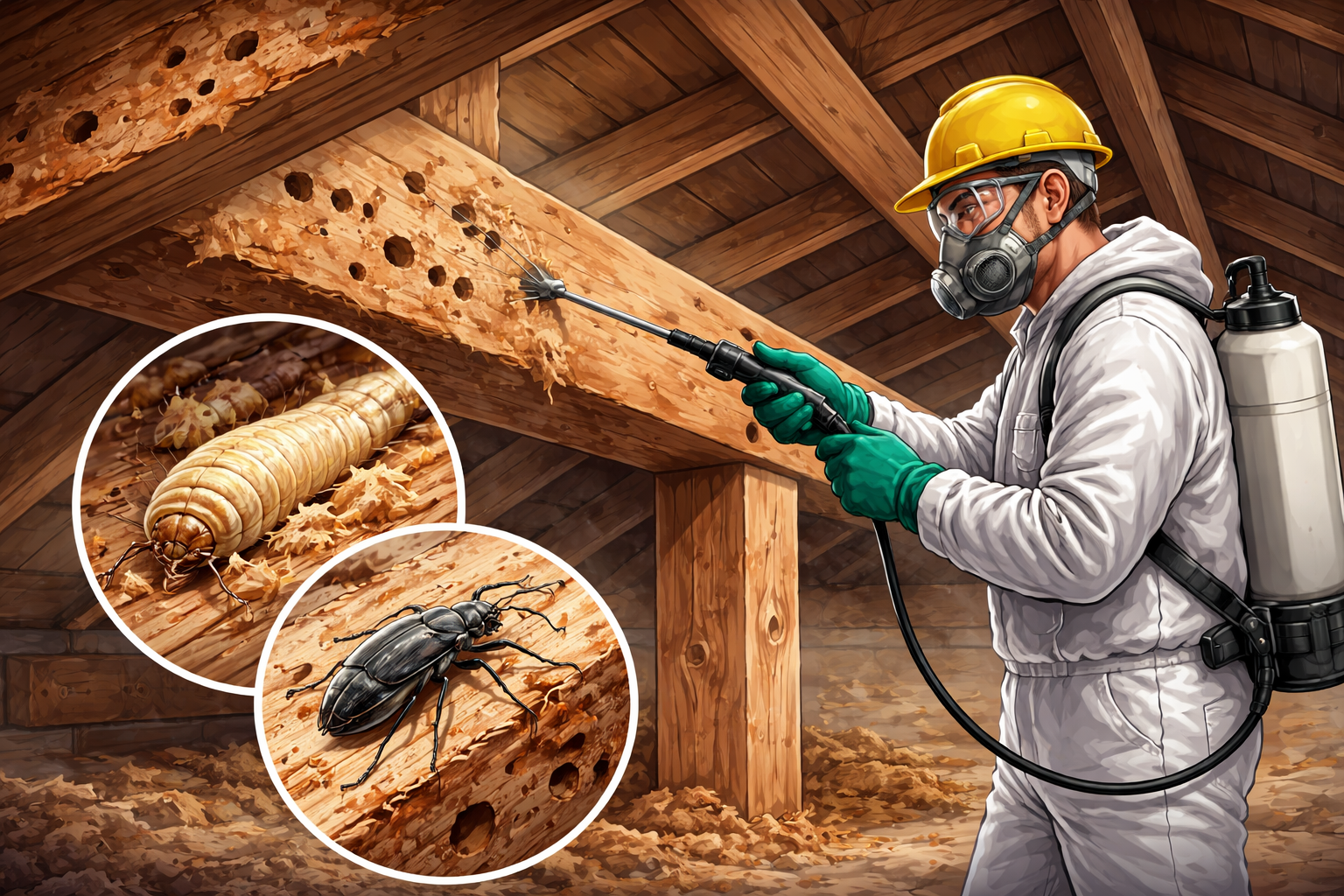 Traitement de charpente contre le capricorne et les insectes xylophages à Cognac