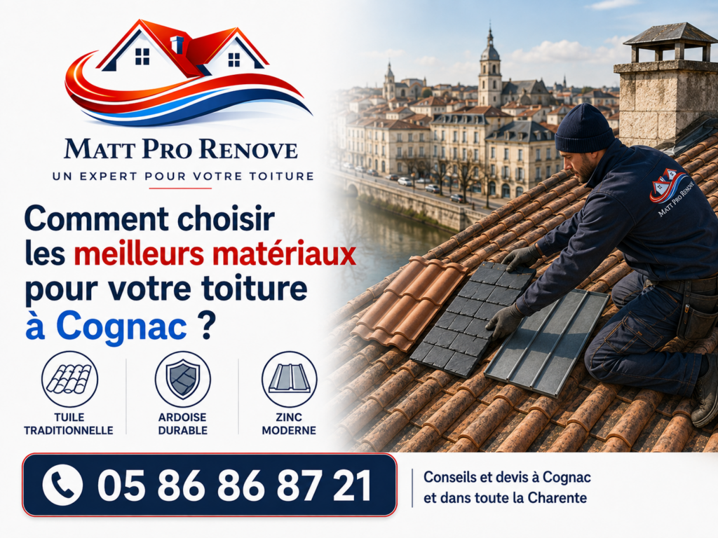 Illustration de l’article : Comment choisir les meilleurs matériaux pour votre toiture à Cognac ?