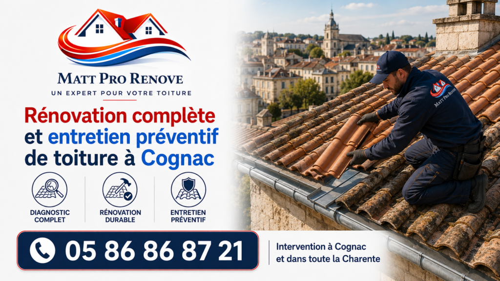Illustration de l’article : Rénovation complète et entretien préventif de toiture à Cognac